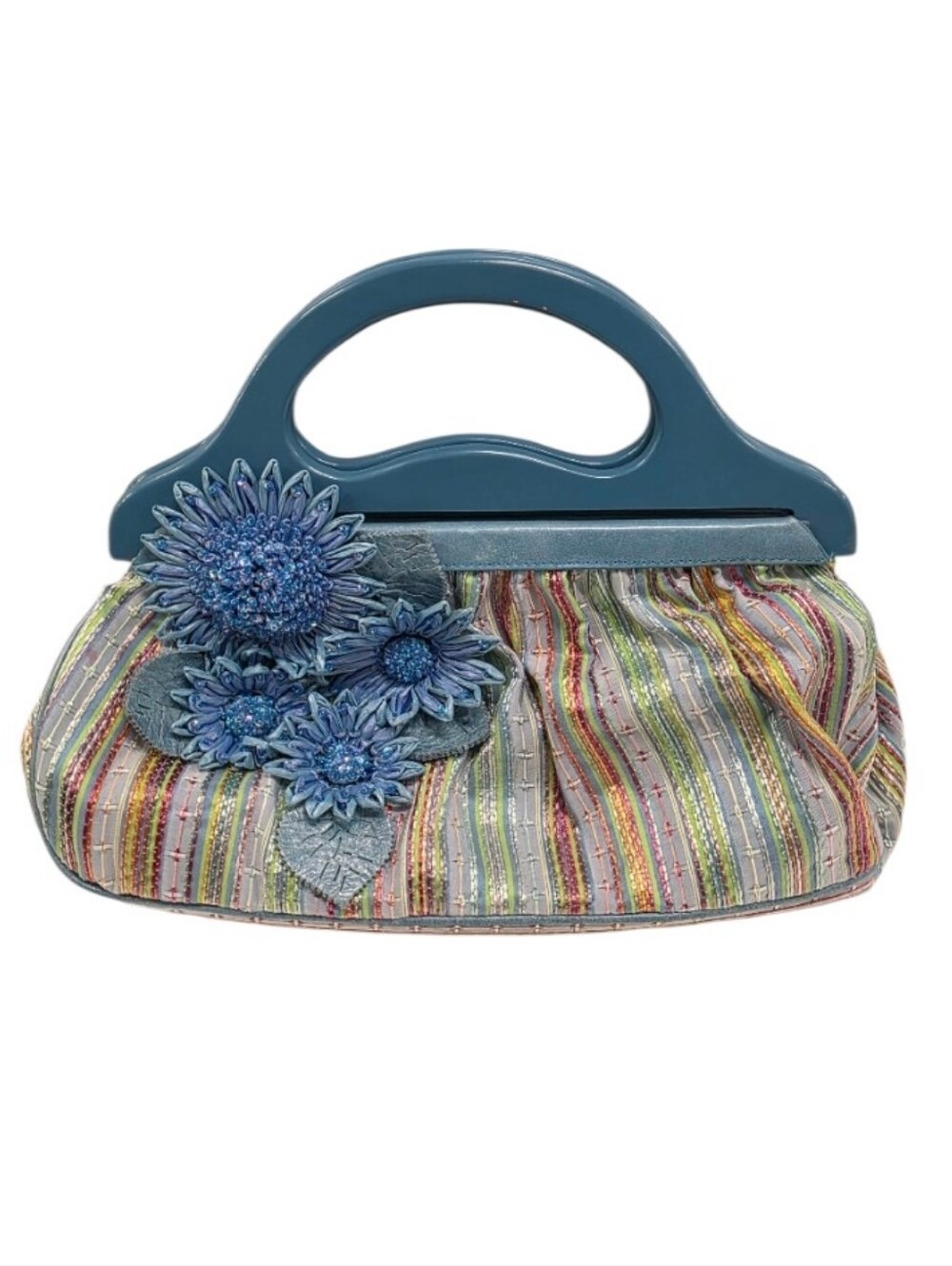Isabella Fiore Handbag Clutch Wood Handle‎